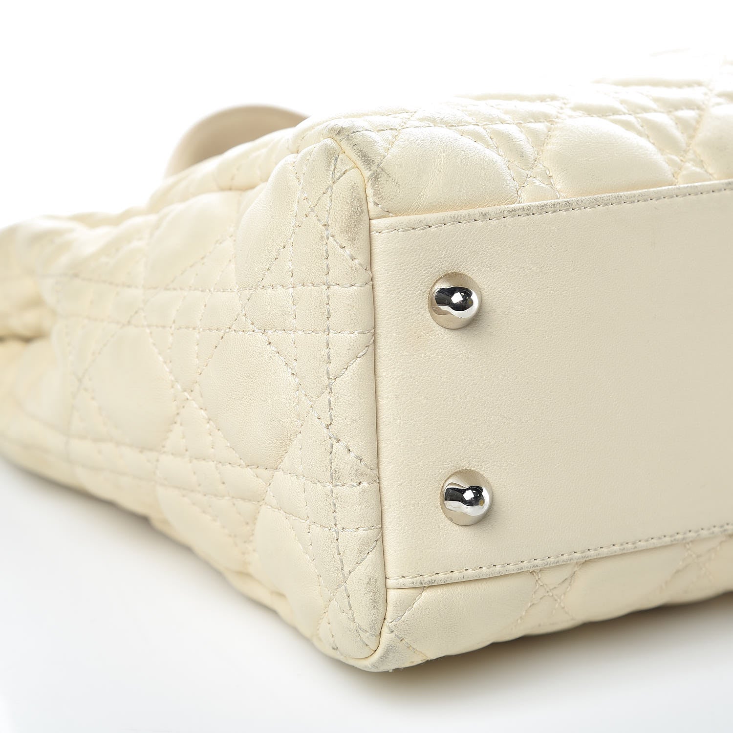 Christian Dior Lambskin Cannage Small Dior Soft Shopping Tote Off White 8 of 19