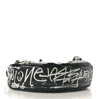 Balenciaga Agneau Arena Graffiti Le Cagole Shoulder Bag XS Black 5 of 11