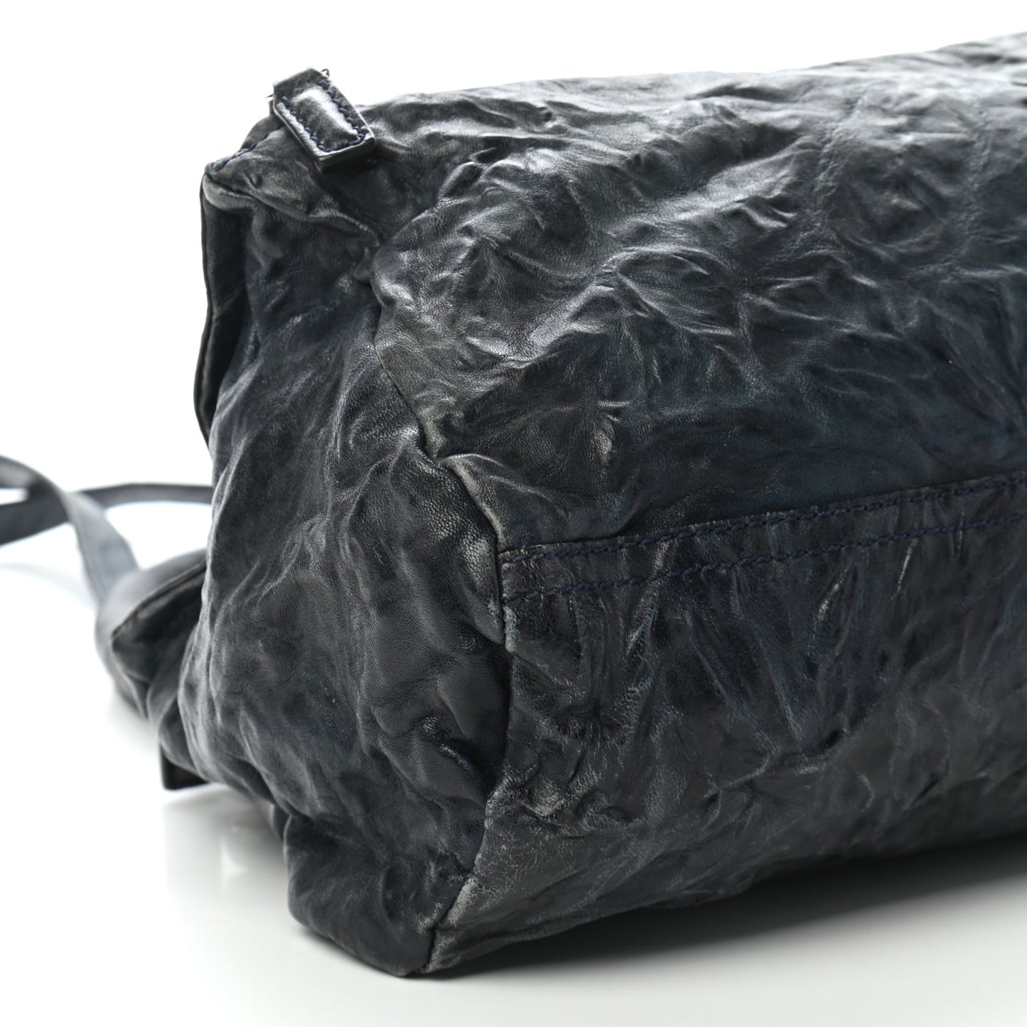 Tumbled Sheepskin Small Pandora Navy