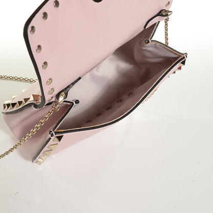 Valentino Garavani Calfskin Rockstud Crossbody Saddle Bag Water Rose 5 of 8