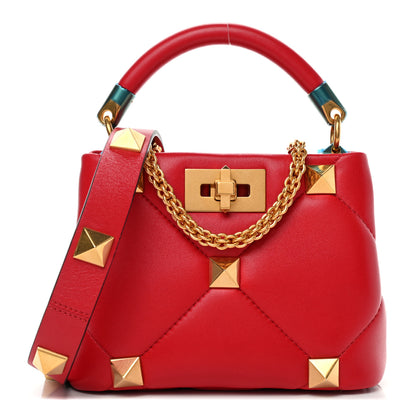 Valentino Garavani Nappa Mini Roman Stud The Handle Bag Rouge Pur 1 of 4