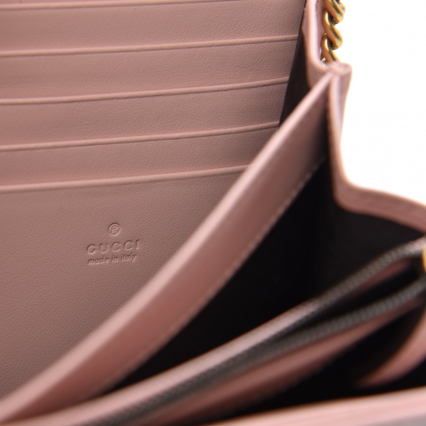 Calfskin Matelasse GG Marmont Chain Wallet Perfect Pink