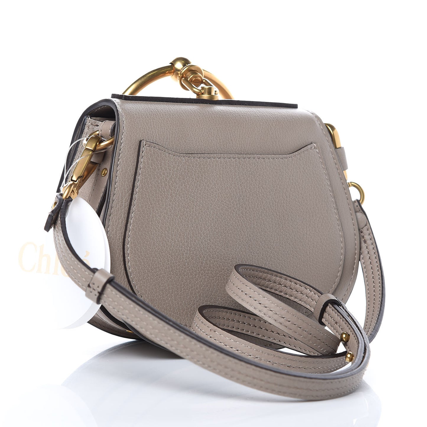 Calfskin Suede Small Nile Bracelet Bag Motty Grey