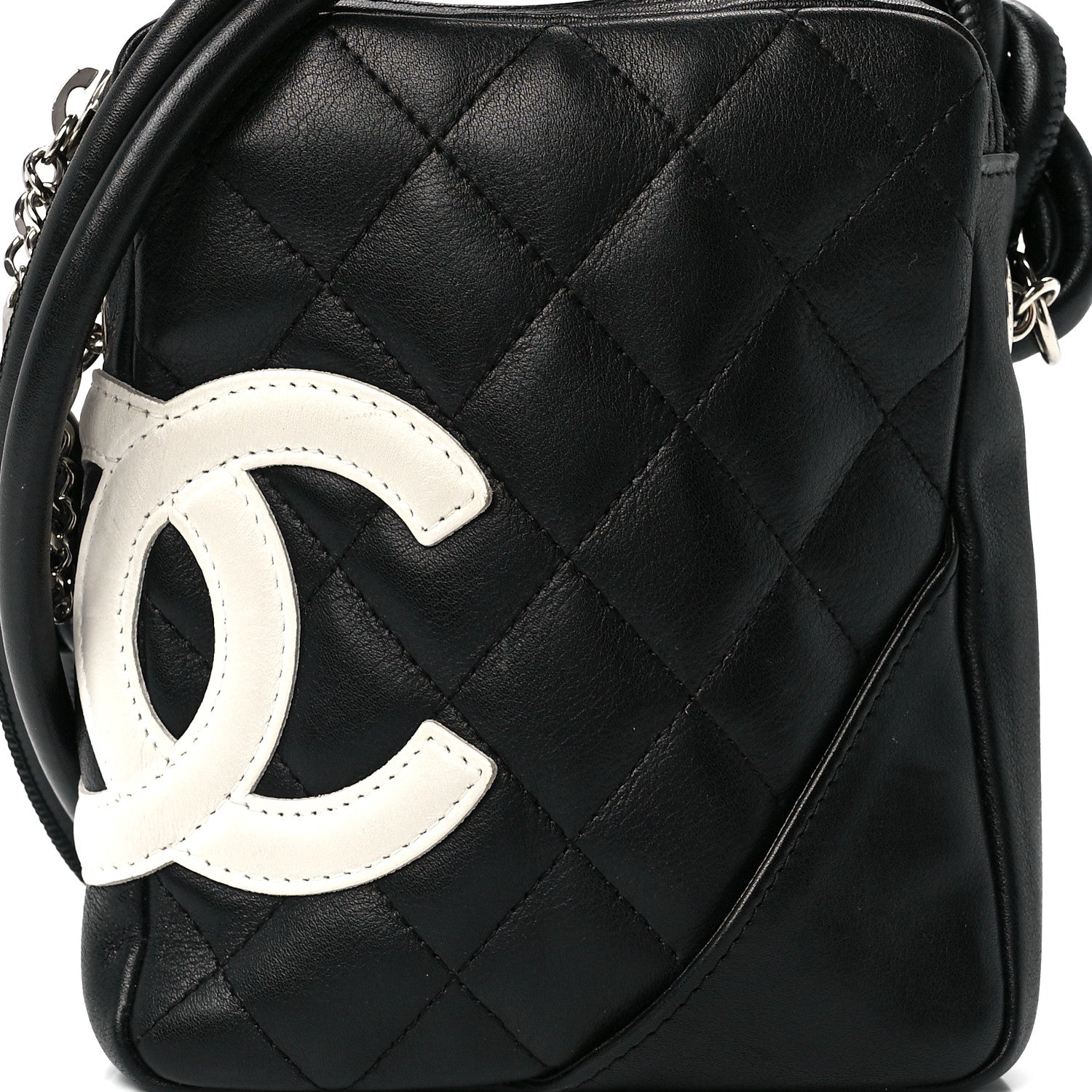 Chanel Calfskin Quilted Small Cambon Messenger Black White 8 of 11