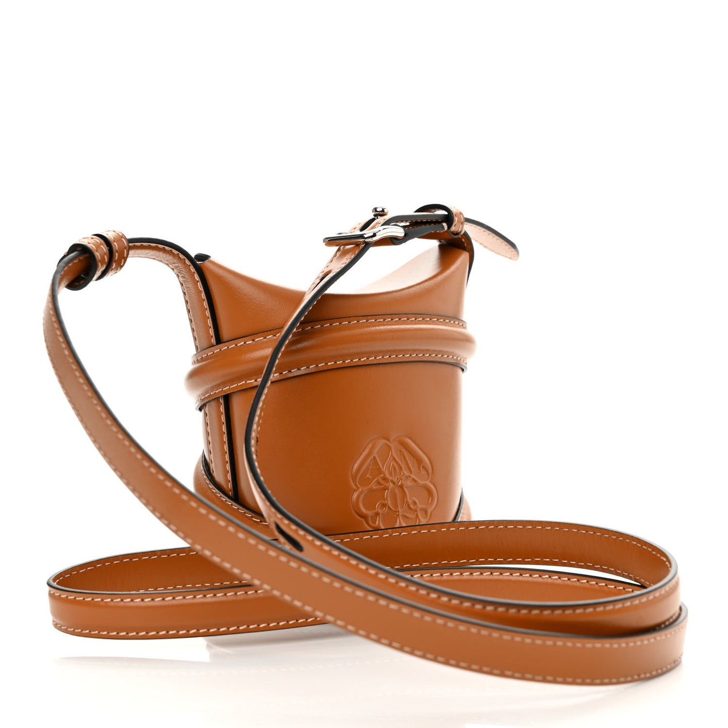 Calfskin Mini Curve Bucket Bag Tan