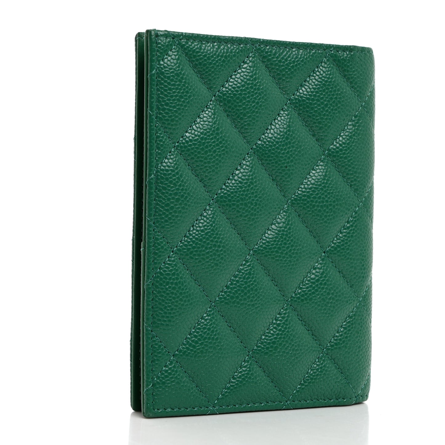 Caviar Quilted Passport Holder Green