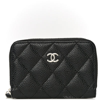 Chanel Caviar Quilted Zip Coin Purse Black 1 of 14