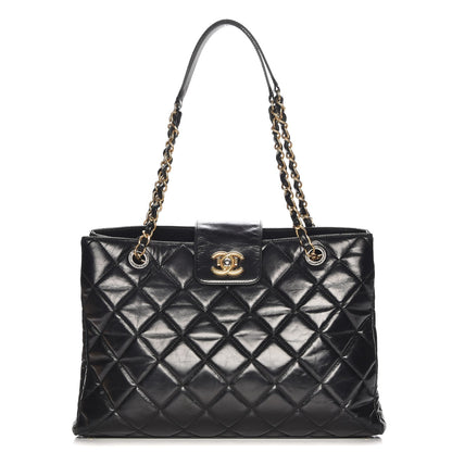 Chanel Glazed Calfskin Quilted Tote Black 1 of 8