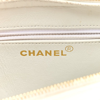 Chanel Caviar Quilted Shoulder Bag White 6 of 10