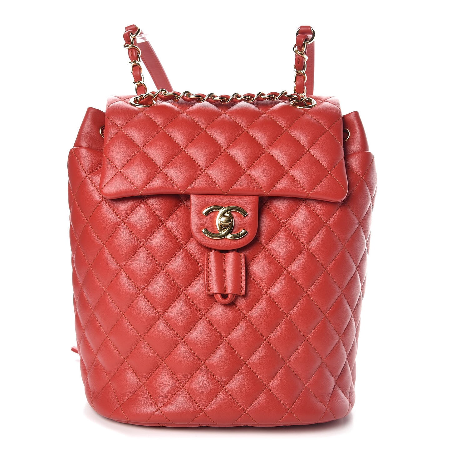 Calfskin Quilted Small Urban Spirit Backpack Red
