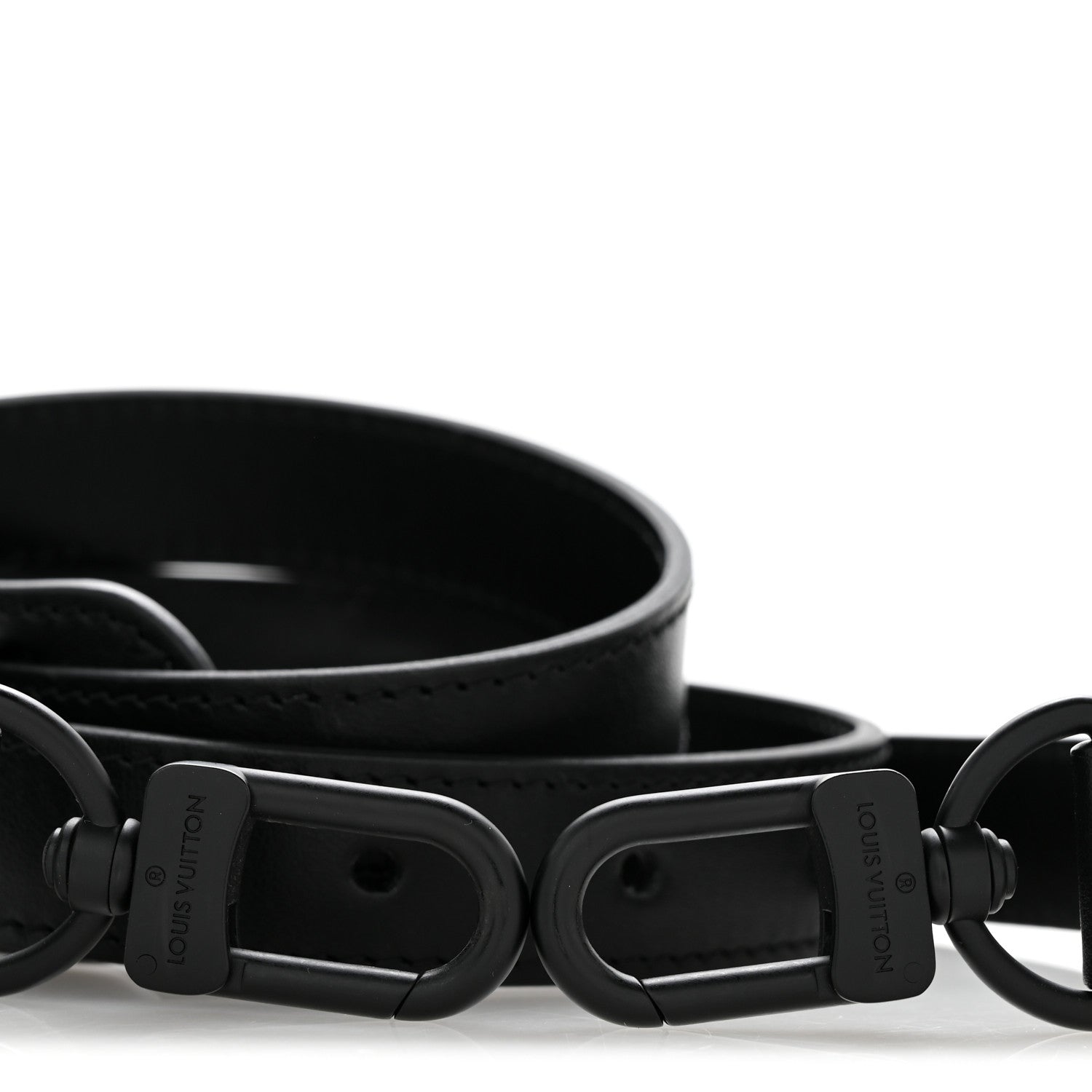 Louis Vuitton Calfskin Adjustable Keepall Bandouliere Shoulder Strap Matte Black 3 of 5
