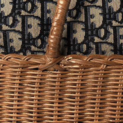 Christian Dior Wicker Oblique Basket Bag Blue 11 of 11
