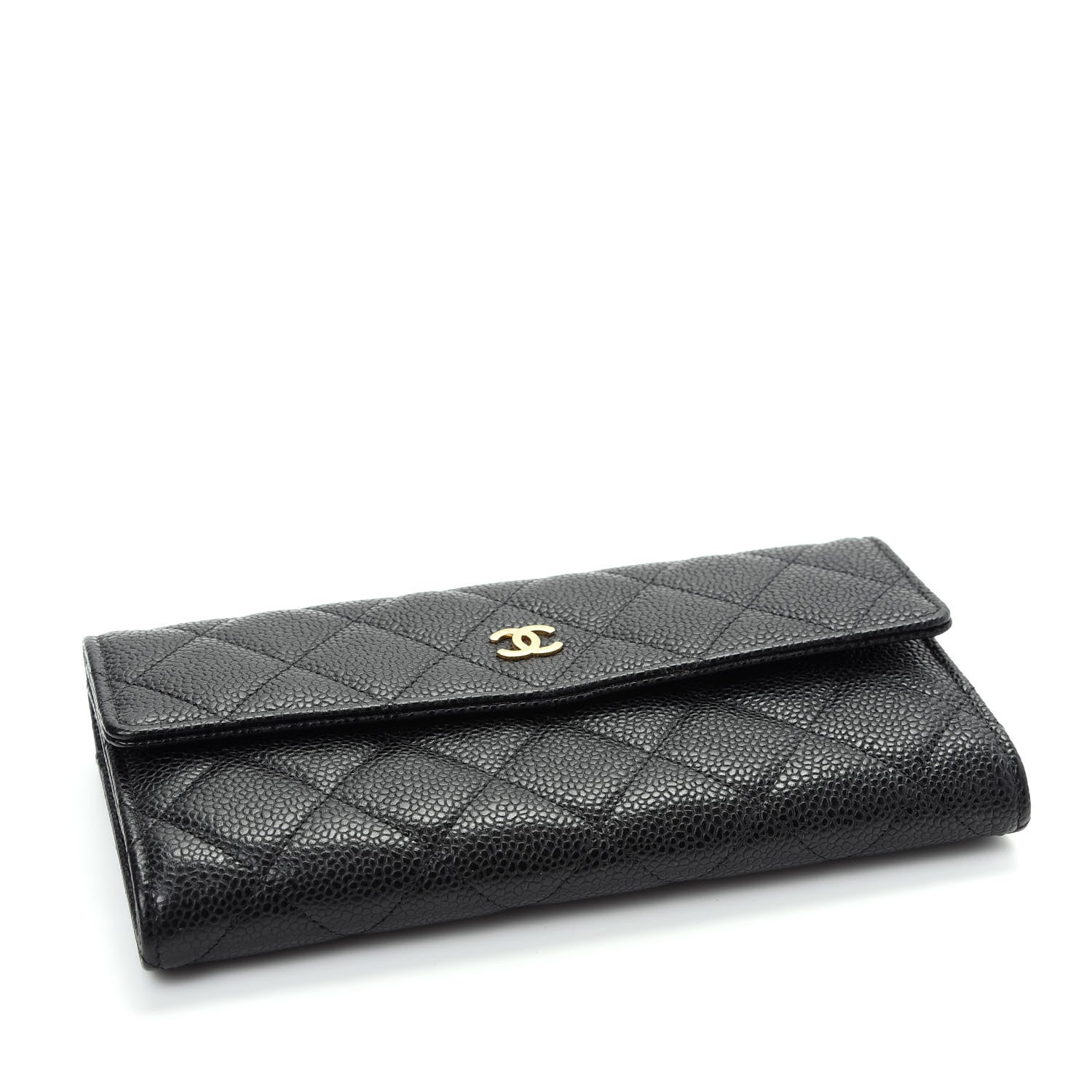 Chanel Caviar Quilted Large Gusset Flap Wallet Black 4 of 9