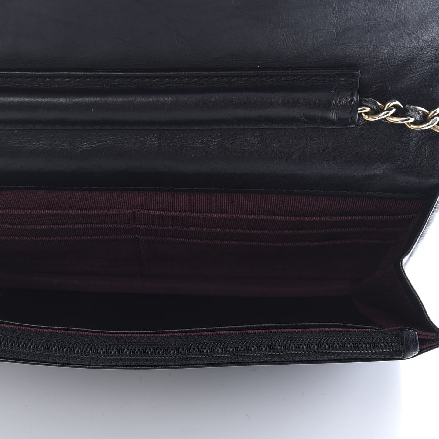 Aged Calfskin Quilted Reissue Wallet On Chain WOC Black