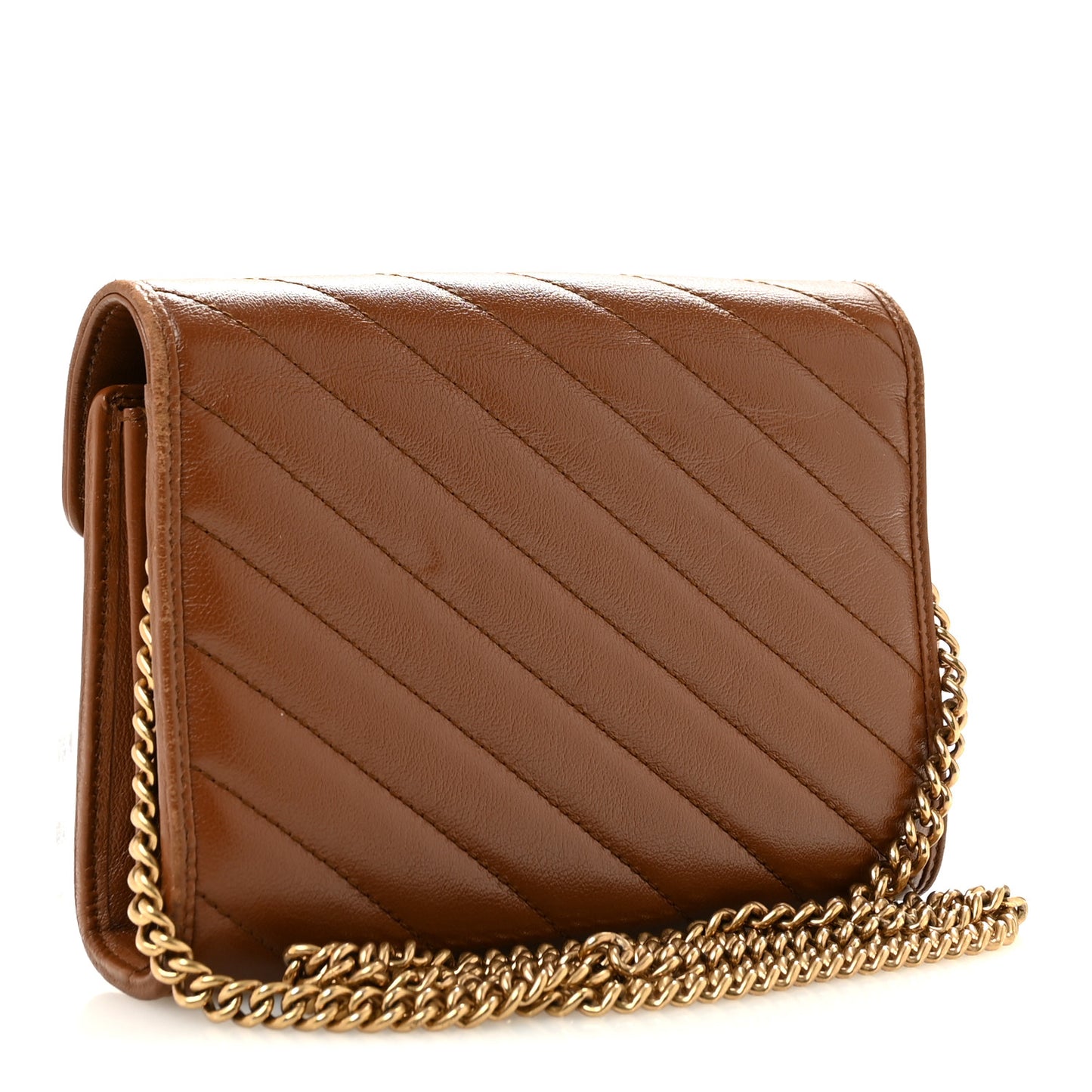 Azalea Calfskin Matelasse Diagonal GG Marmont Chain Wallet Cuir