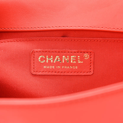 Chanel Calfskin Chevron Quilted Medium Boy Flap Red 6 of 12