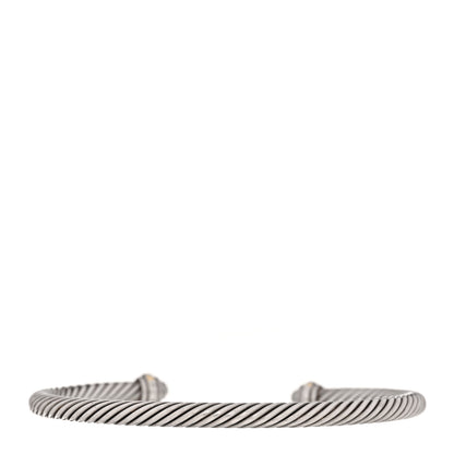 David Yurman Sterling Silver 18K Yellow Gold 4mm Cable Classics Bracelet 2 of 4