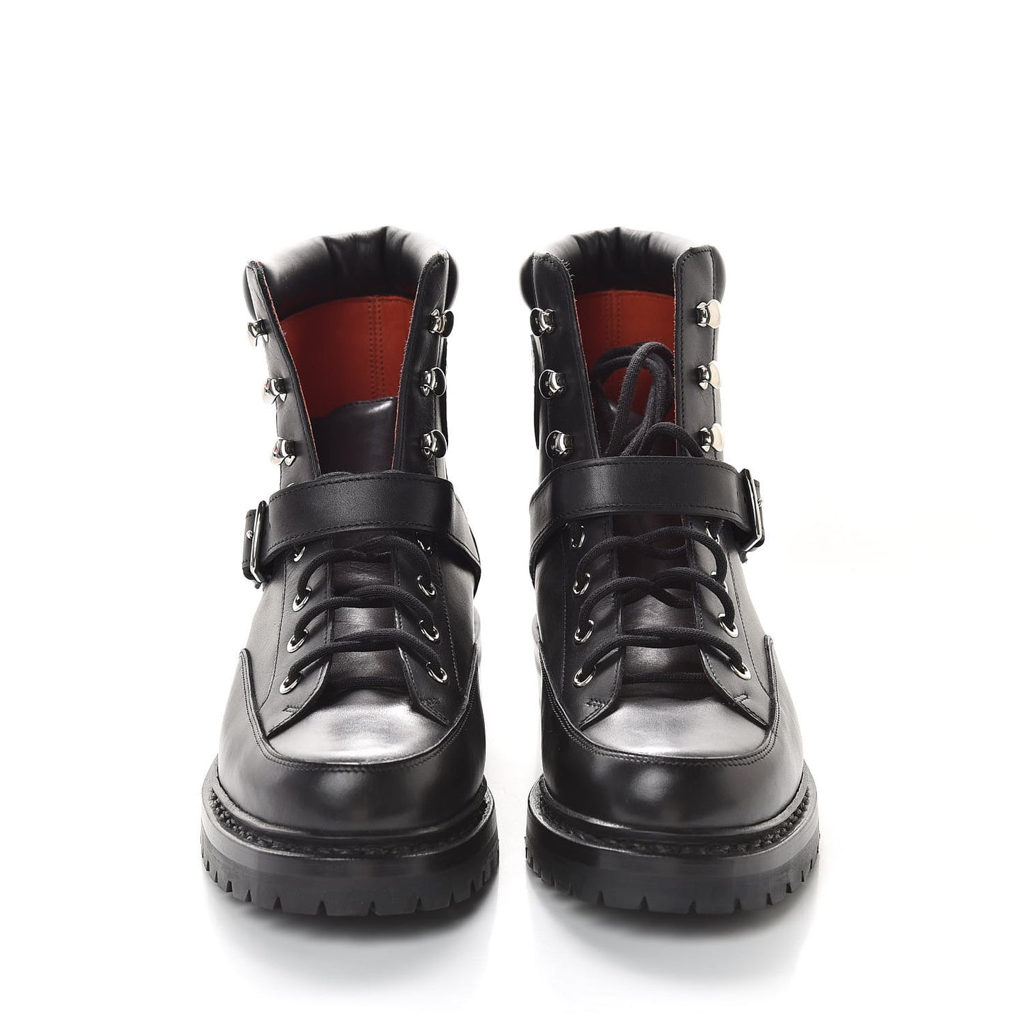 Calfskin Mens Hiking Ankle Boots 39 Black