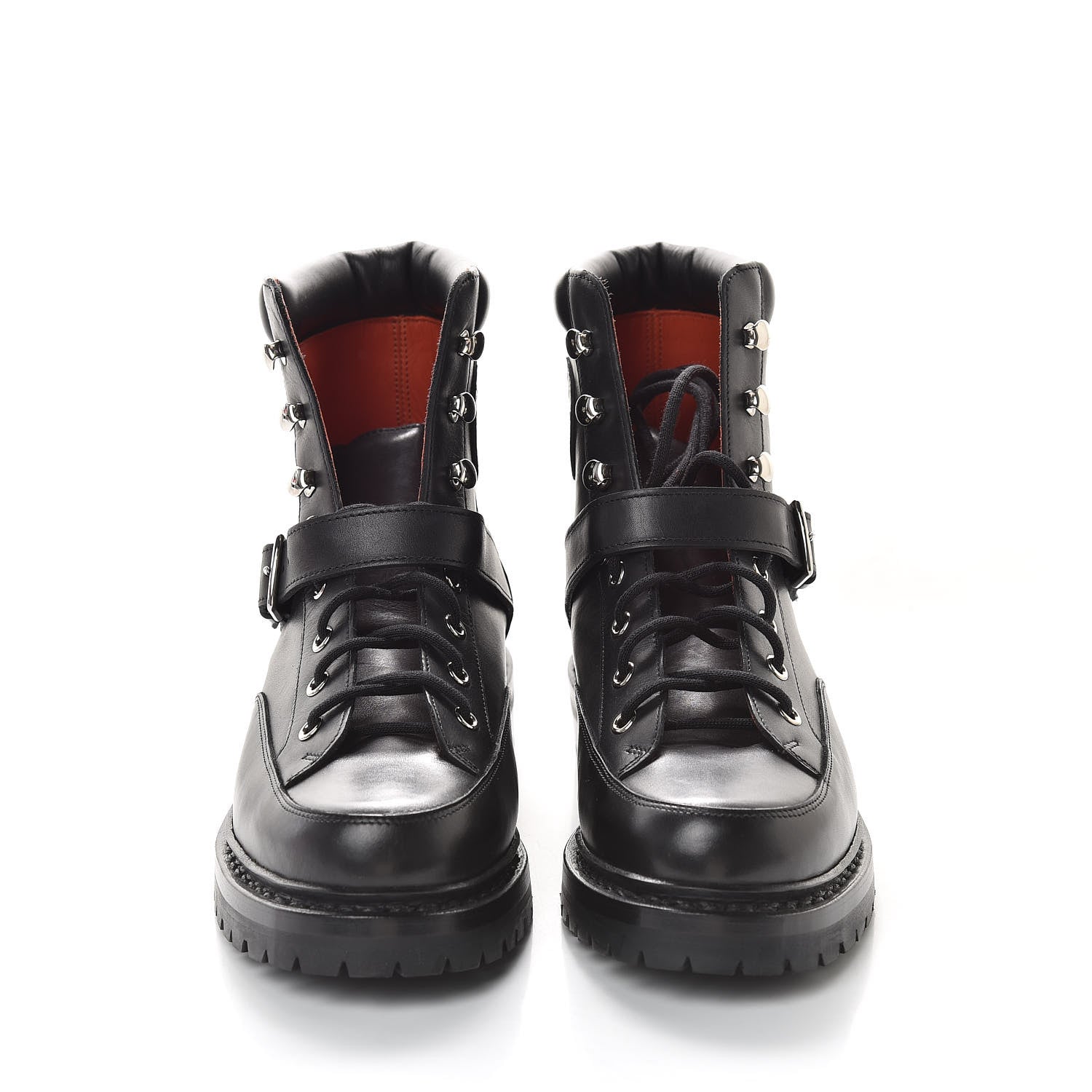 Hermes Calfskin Mens Hiking Ankle Boots 39 Black 2 of 11