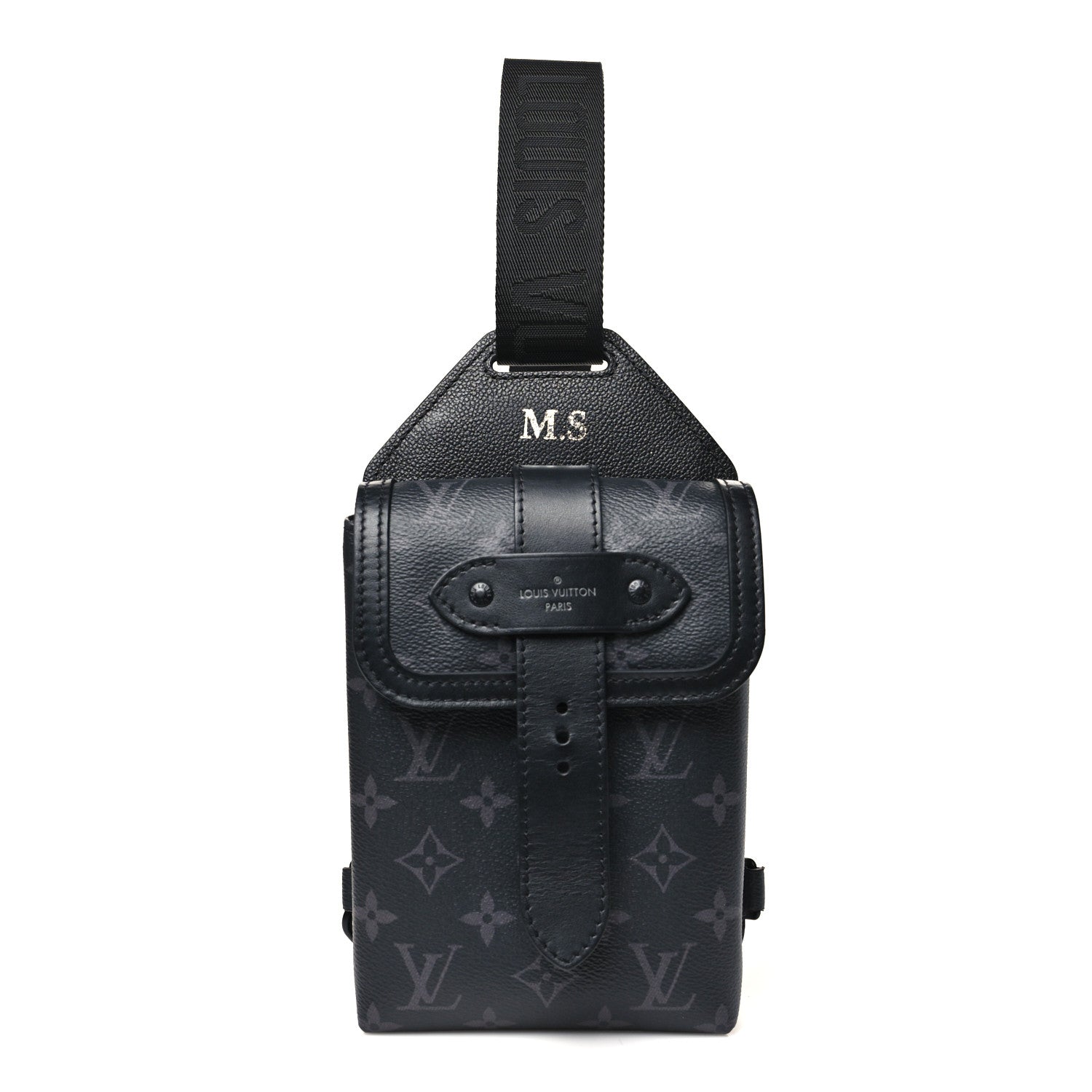 Louis Vuitton Monogram Eclipse Saumur Slingbag Black 1 of 8