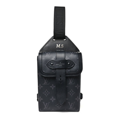 Louis Vuitton Monogram Eclipse Saumur Slingbag Black 1 of 8