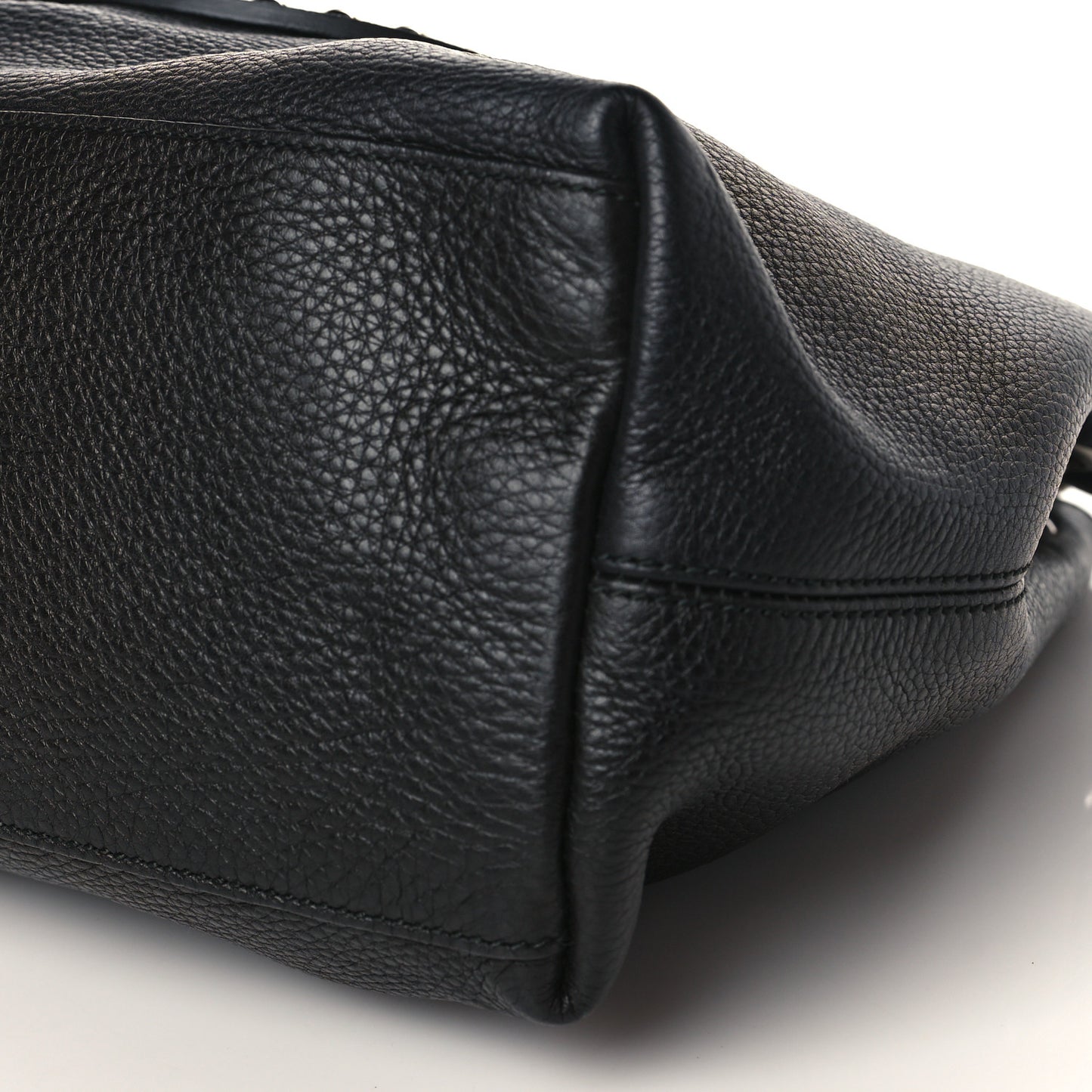Pebbled Calfskin Studded Medium Soho Chain Shoulder Bag Black