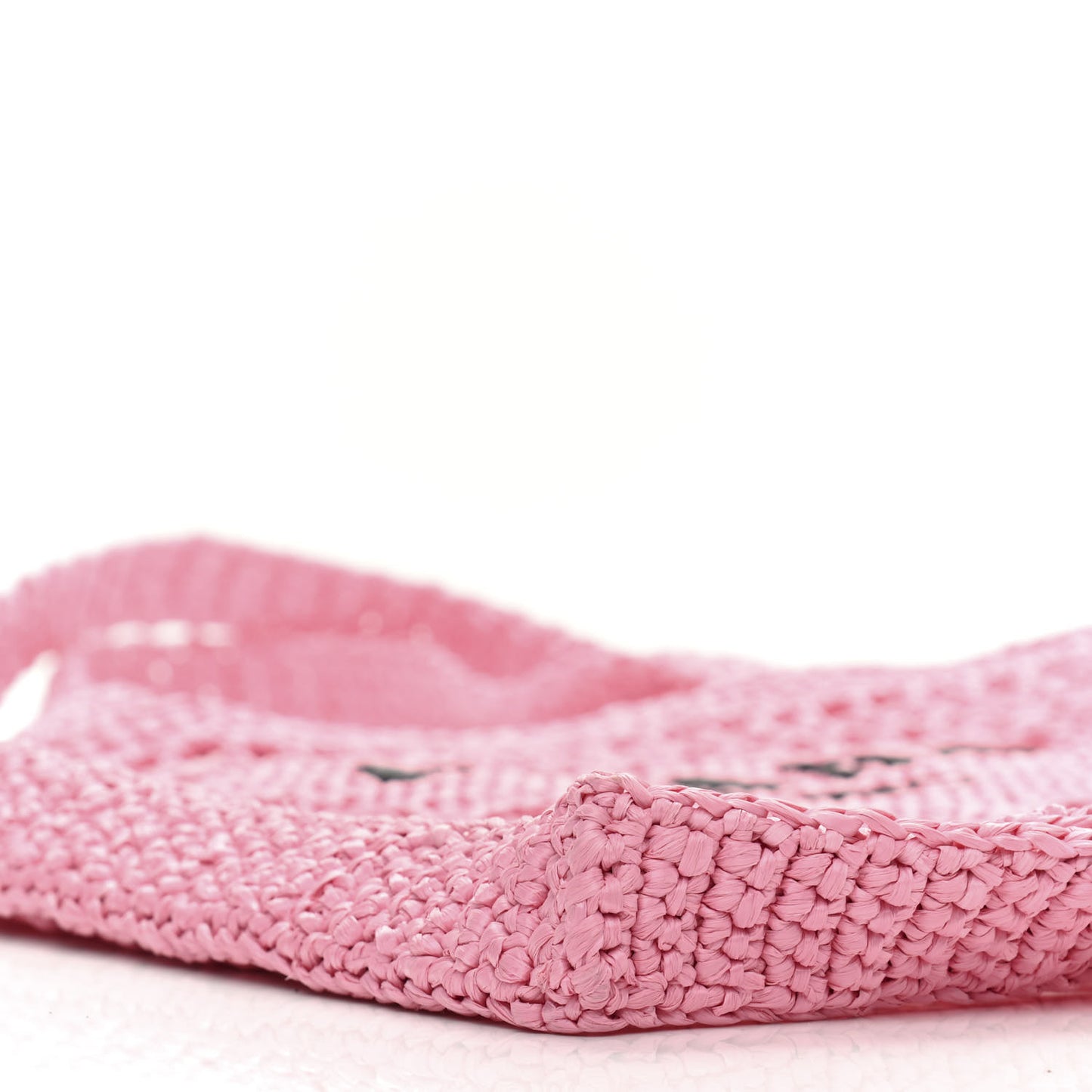 Yarn Raffia Effect Crochet Logo Embroidered Tote Bag Petalo