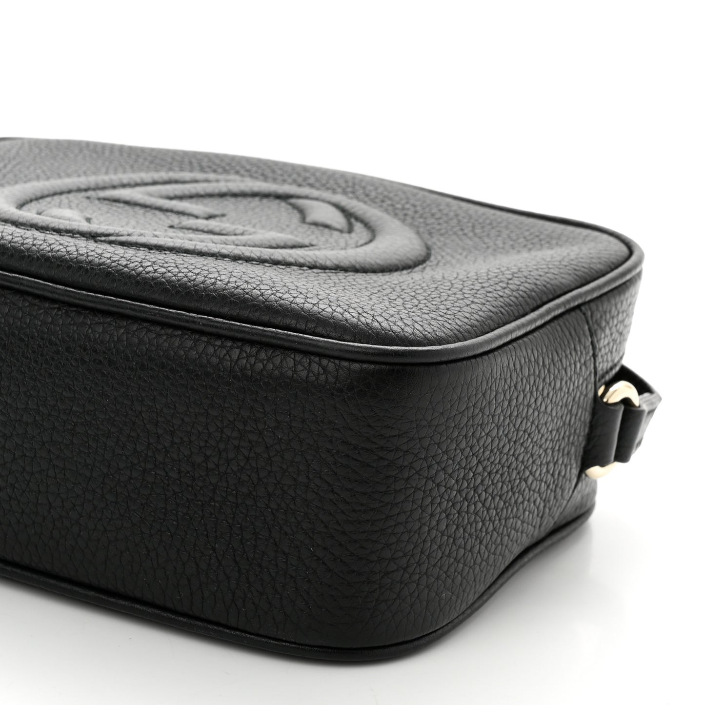 Pebbled Calfskin Small Soho Disco Bag Black