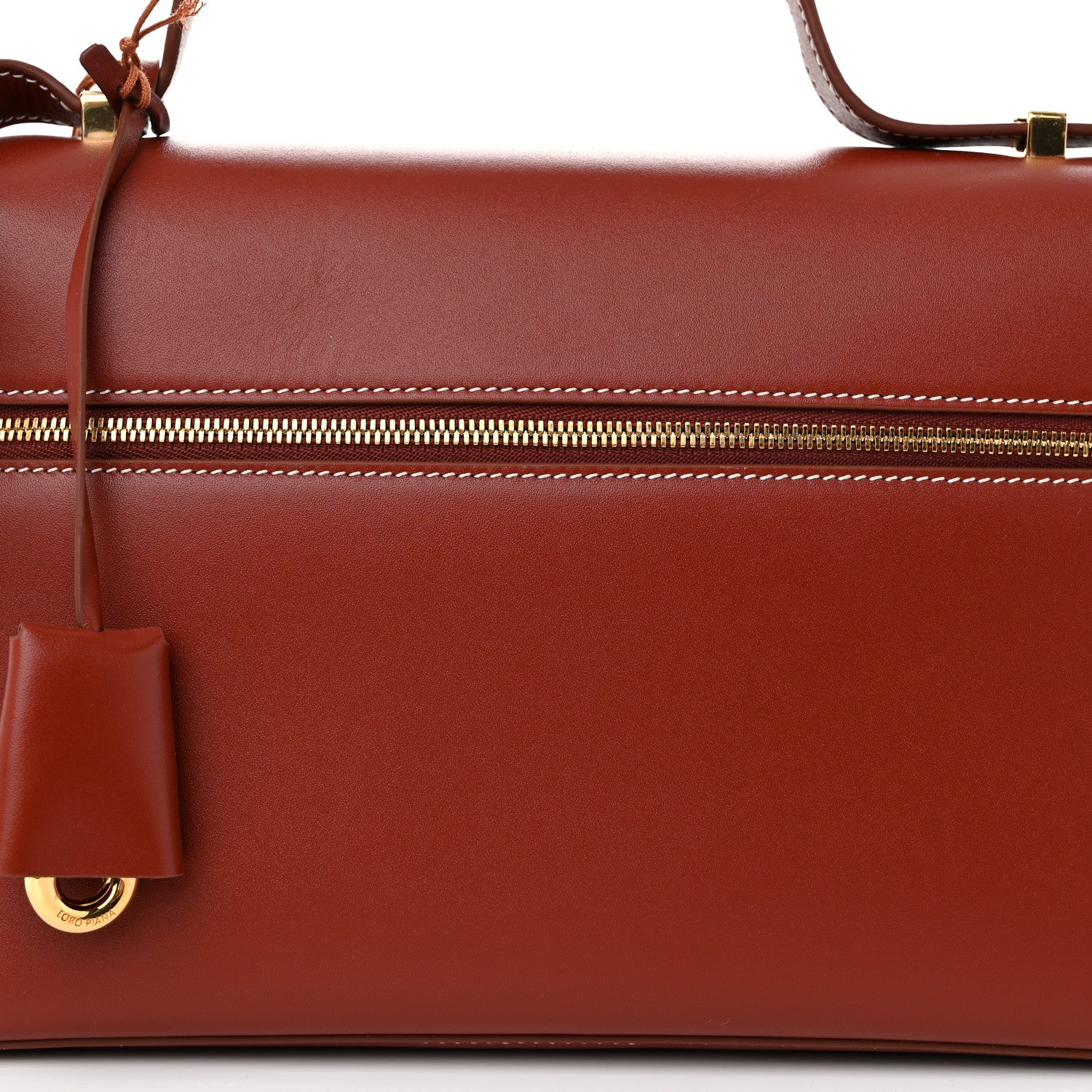 Loro Piana Saddle Calfskin Extra Bag L27 Deep Kummel 7 of 9