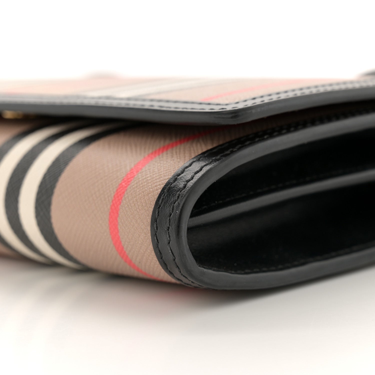 Burberry E-Canvas Icon Stripe Hannah Wallet With Detachable Strap Archive Beige Black 9 of 11