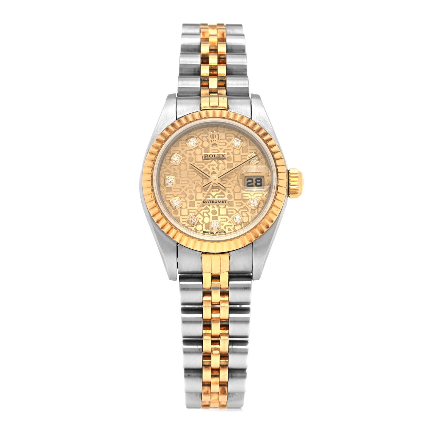 Stainless Steel 18K Yellow Gold Diamond 26mm Oyster Perpetual Datejust Watch Champagne Jubilee 79173
