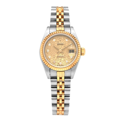 Rolex Stainless Steel 18K Yellow Gold Diamond 26mm Oyster Perpetual Datejust Watch Champagne Jubilee 79173 1 of 3