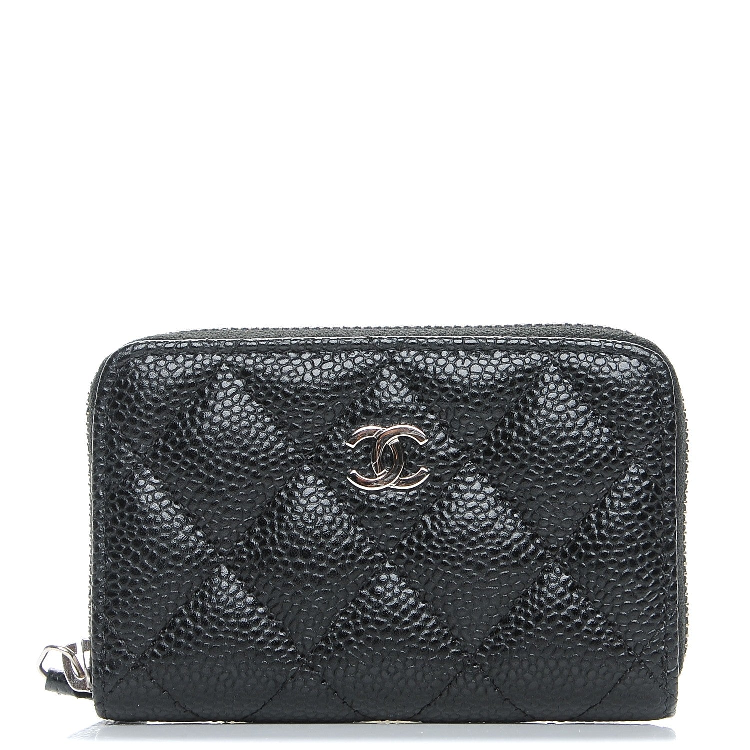 Chanel Caviar Quilted Zip Coin Purse Black 1 of 8