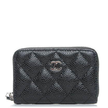 Chanel Caviar Quilted Zip Coin Purse Black 1 of 8