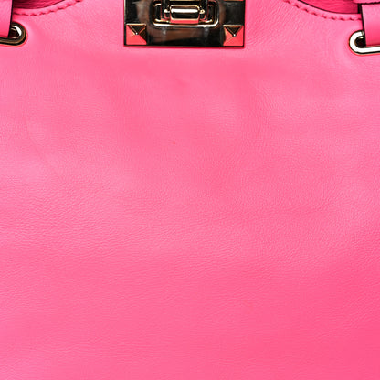 Valentino Garavani Vitello Small Rockstud Tote Fuxia Fluo 9 of 9