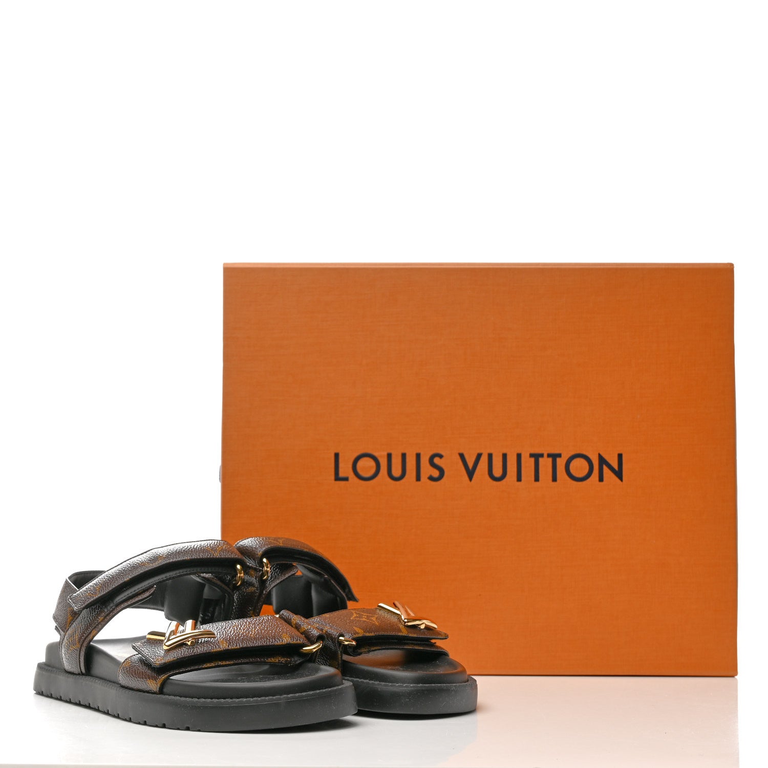 Louis Vuitton Monogram LV Sunset Comfort Flat Sandals 36 Cacao