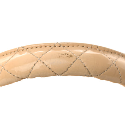Chanel Patent Quilted Top Handle Single Flap Light Beige 16 of 16