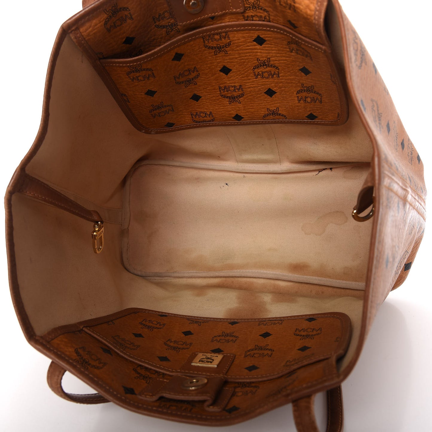 Visetos Crocodile Embossed Medium Liz Shopper Tote Cognac