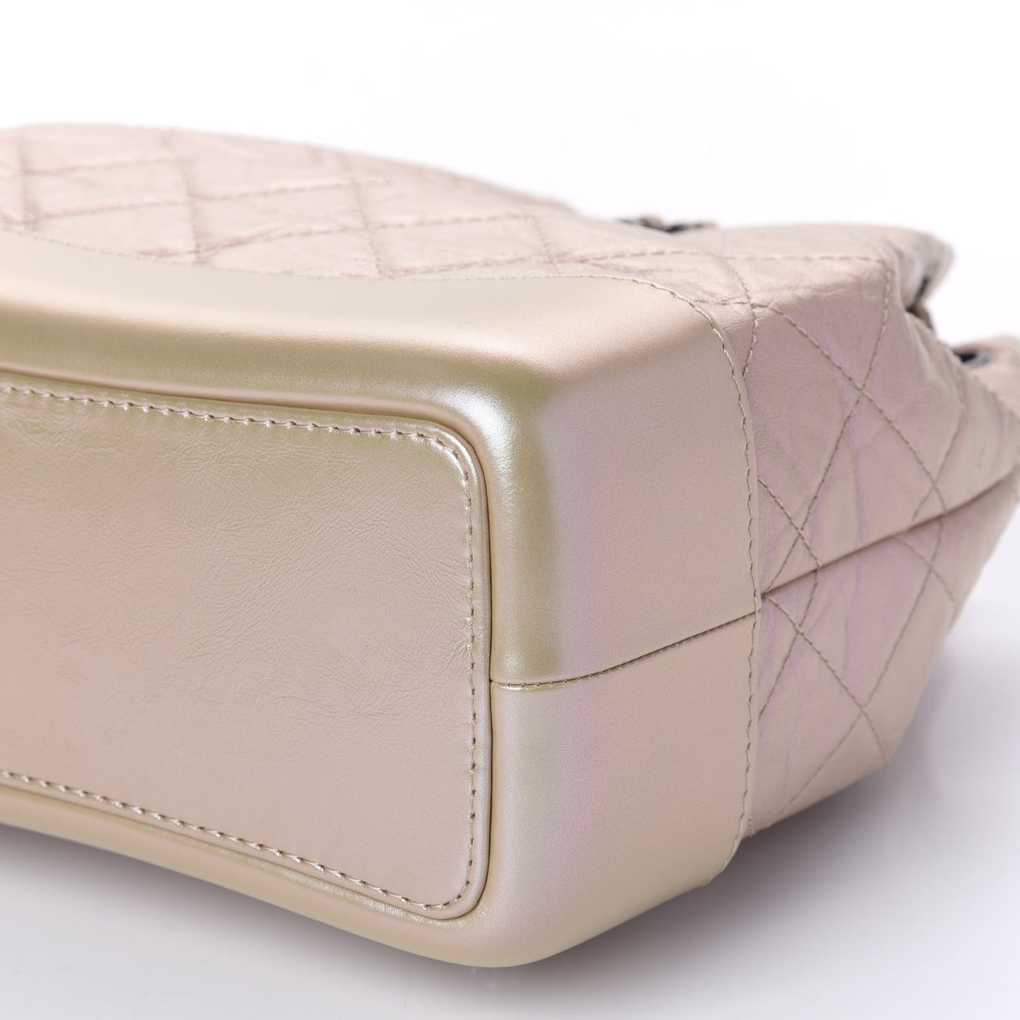 Iridescent Lambskin Calfskin Small Quilted Gabrielle Backpack Light Pink