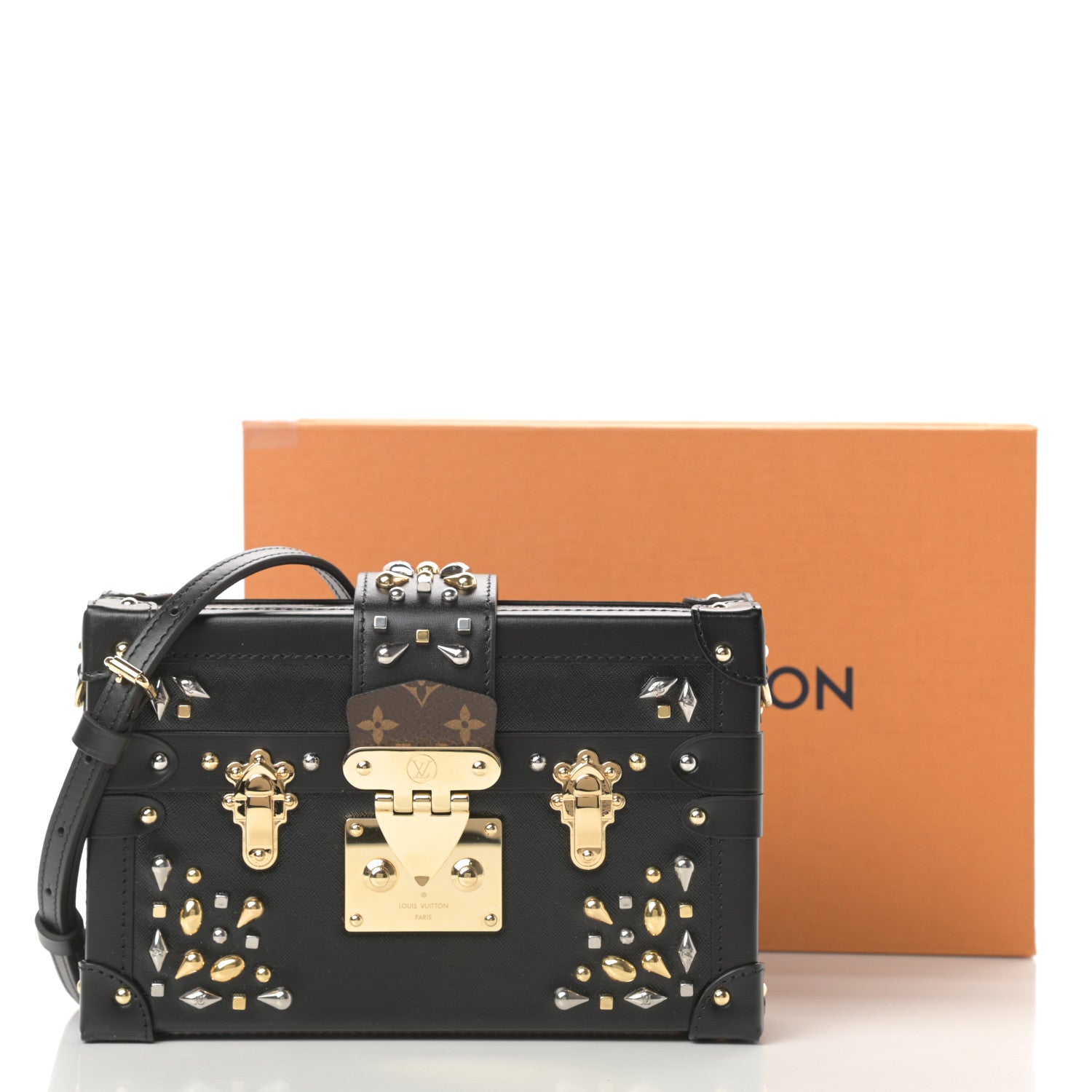 Louis Vuitton Monogram Taiga Studded Petite Malle Black 13 of 13