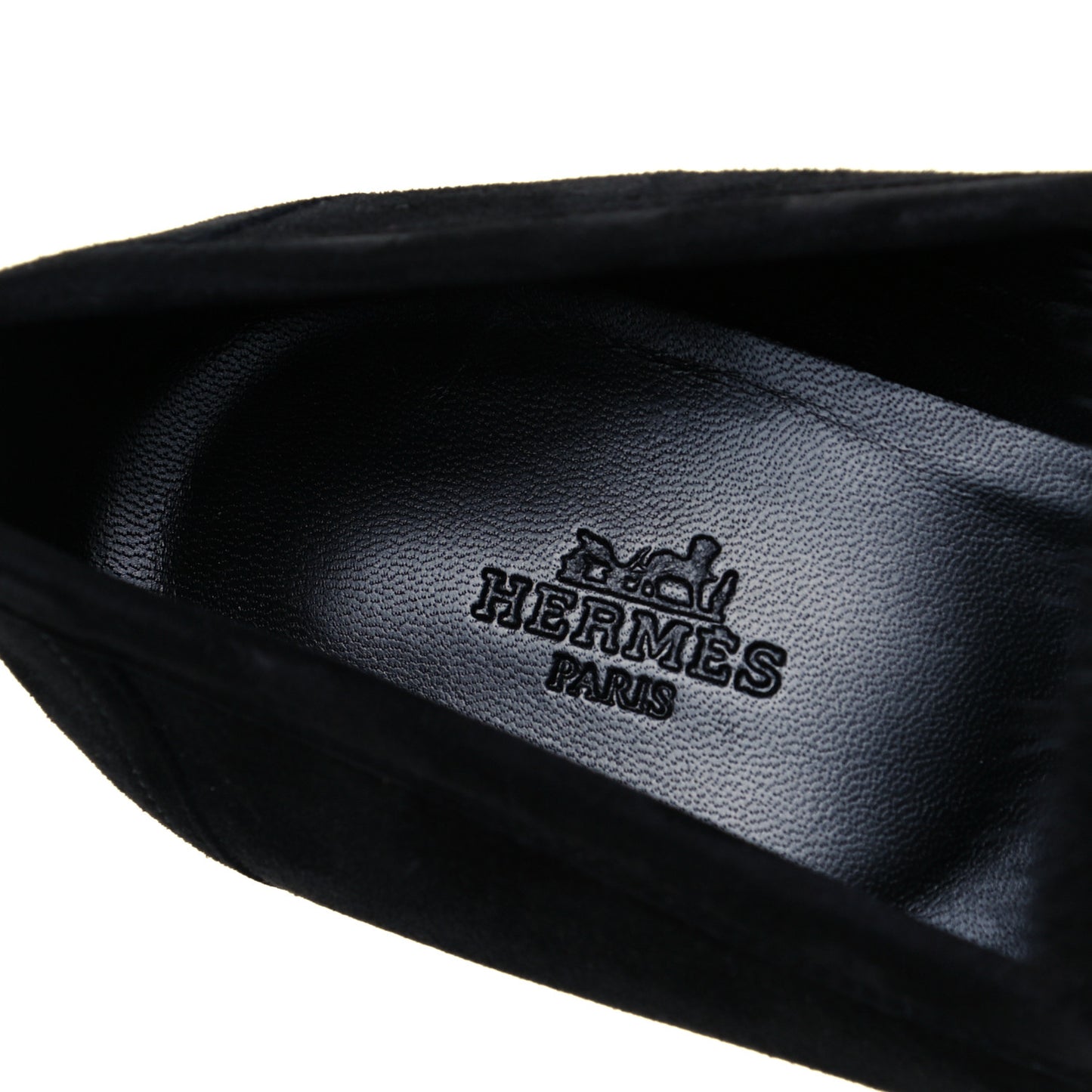 Mink Fur Suede Goatskin Paris Loafers 39 Black