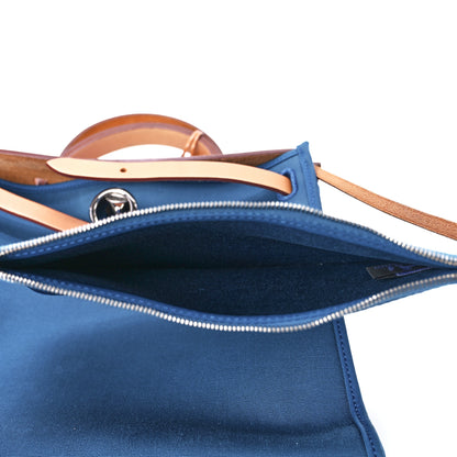 Hermes Military Toile Vache Hunter Herbag Zip 31 PM Bleu France Fauve 7 of 17