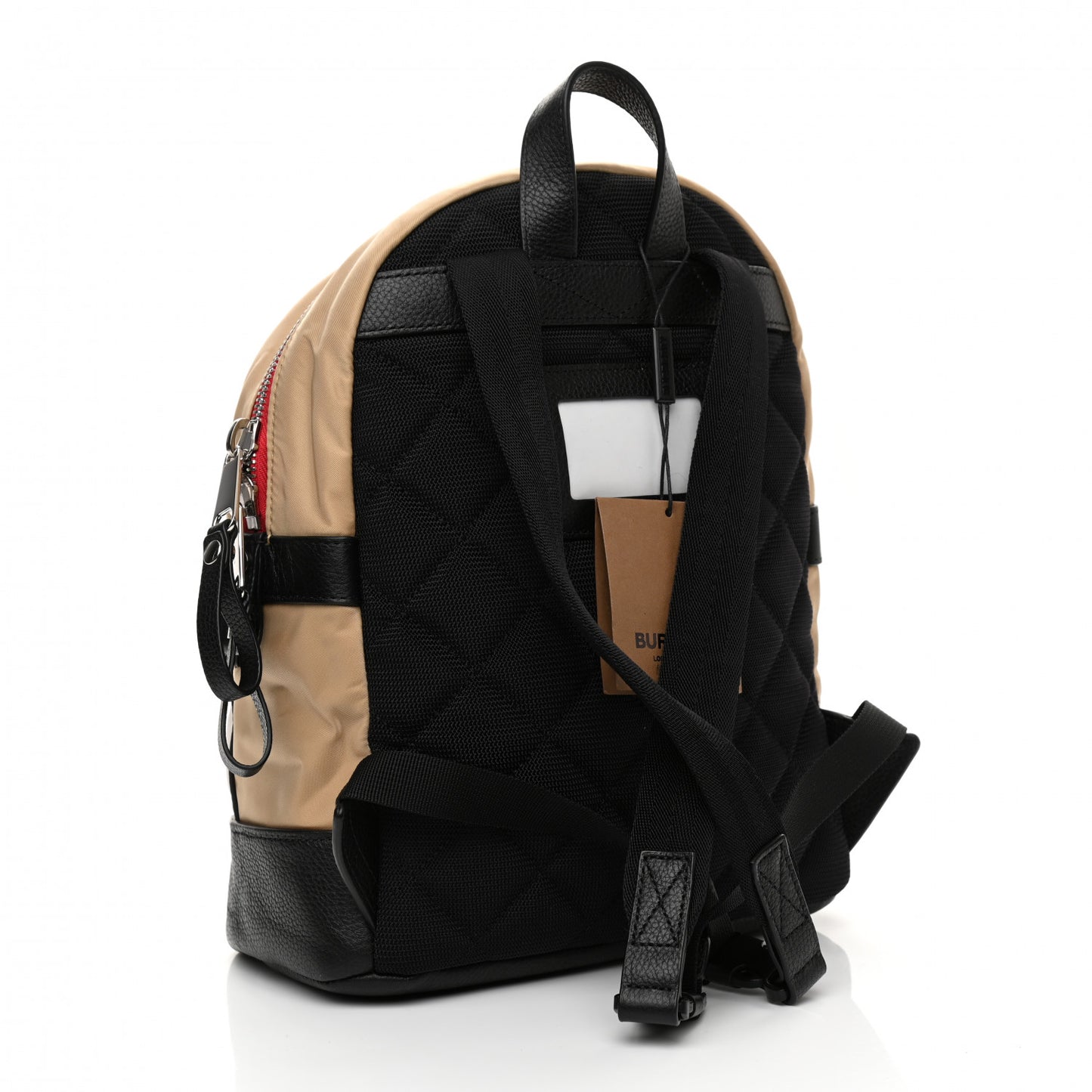 Econyl Logo Print Check Childrens Nico Backpack Archive Beige