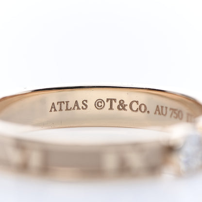 Tiffany 18K Rose Gold Diamond Atlas Closed Narrow Ring 52 6 5 of 5