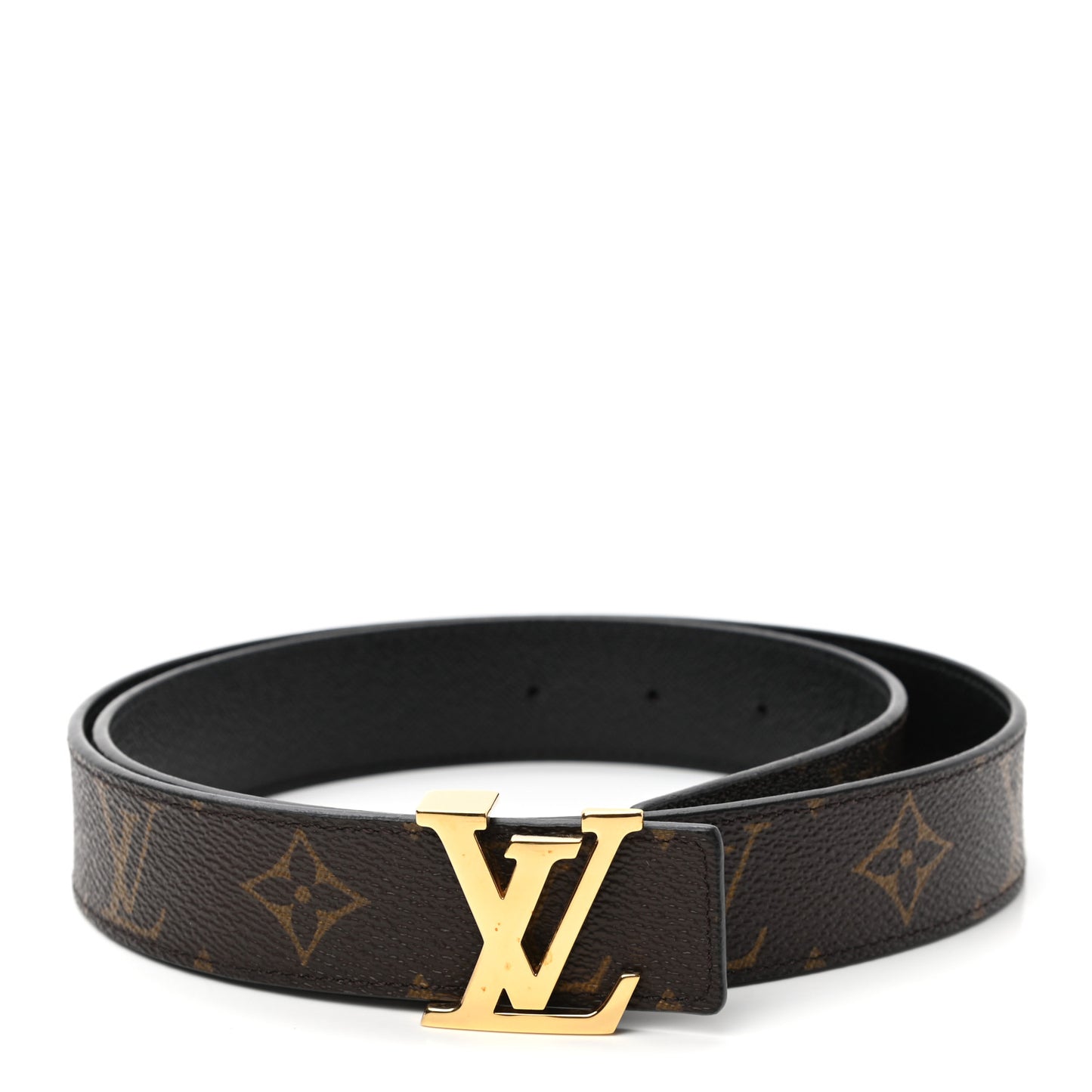 Calfskin Monogram 30mm LV Initiales Reversible Belt 80 32 Black