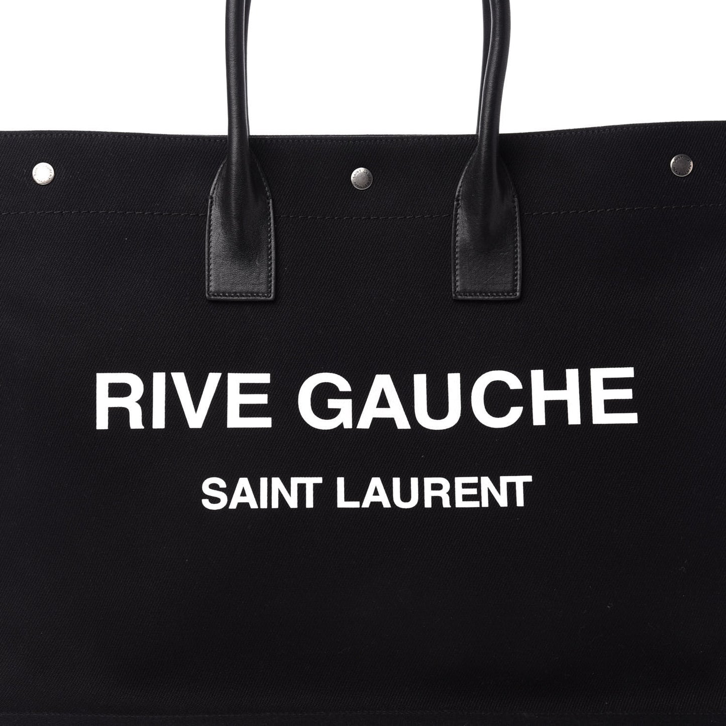 Linen Calfskin Rive Gauche Tote Black