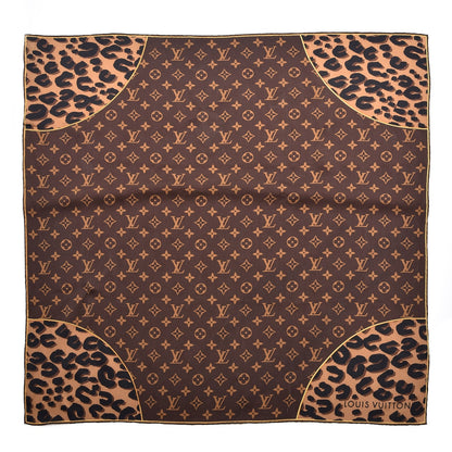Louis Vuitton Silk Leopard Monogram Square Scarf 2 of 6