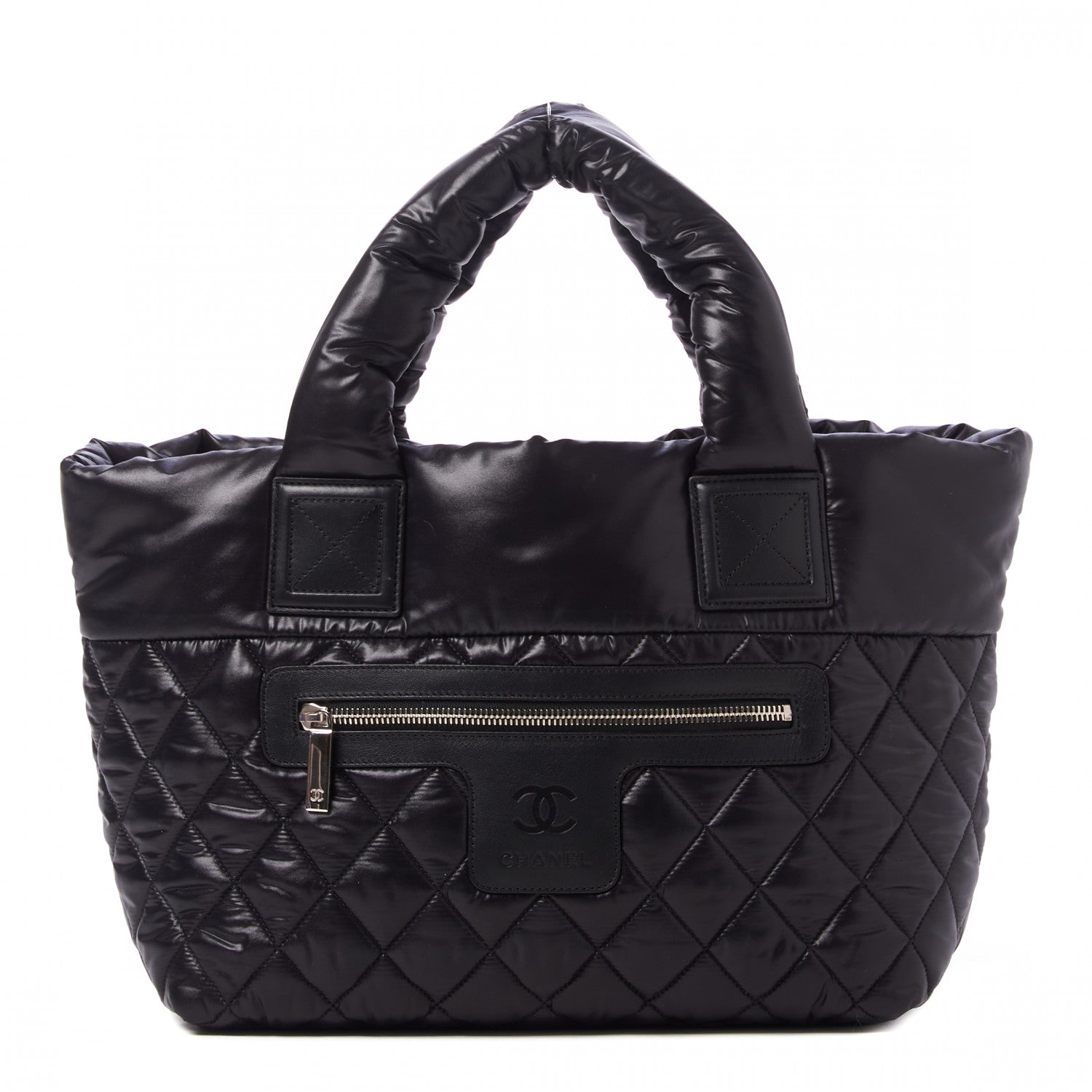 Chanel Nylon Quilted Coco Cocoon Medium Reversible Tote Black Red 1 of 9