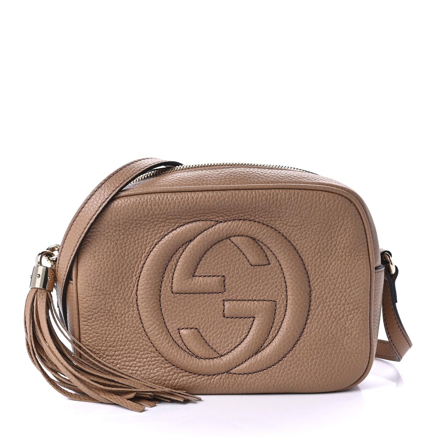 Pebbled Calfskin Small Soho Disco Bag Rose Beige