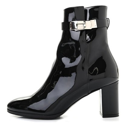 Hermes Patent Saint Germain Ankle Boots 37 Black 1 of 8